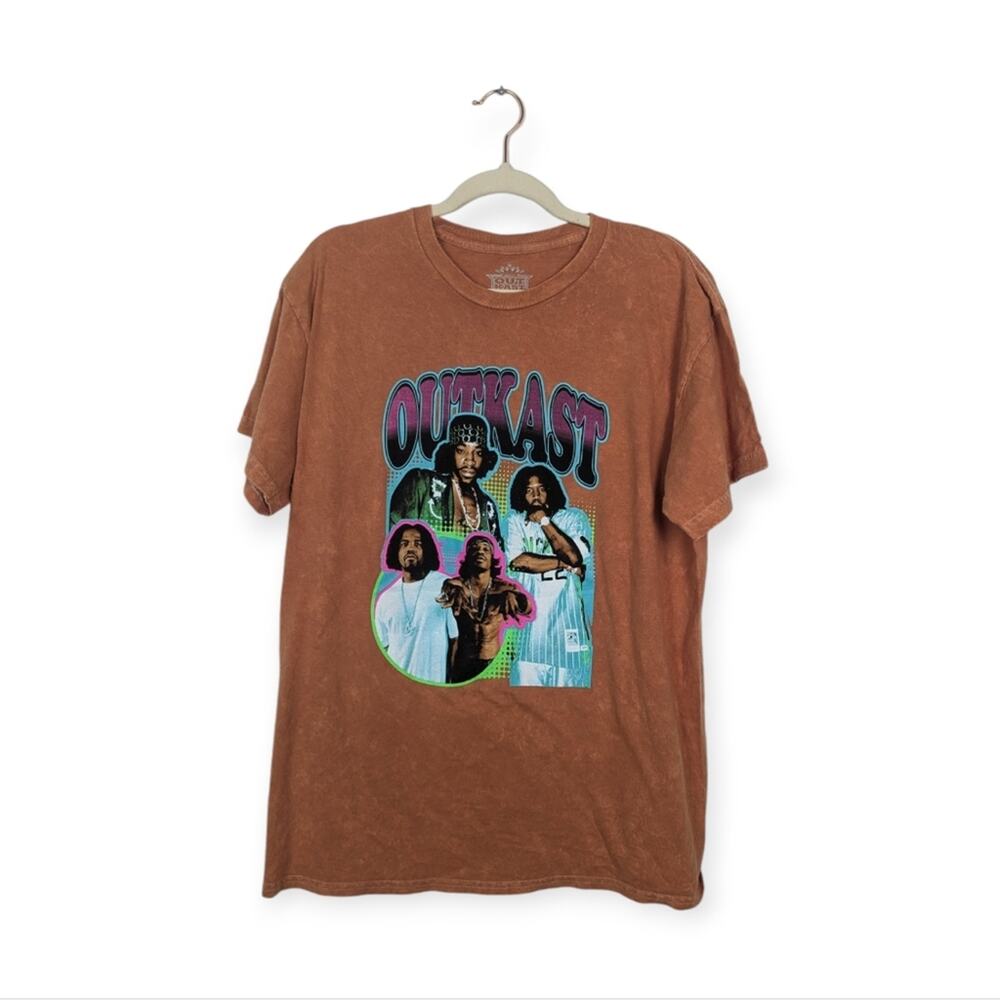 OutKast Officially Licensed Orange Tie Dye Graphic HipHop Band Tee